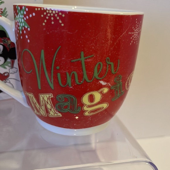 Disney Minnie Mouse Holiday Ceramic Mug/Wood Picture Set EUC - Picture 2 of 4